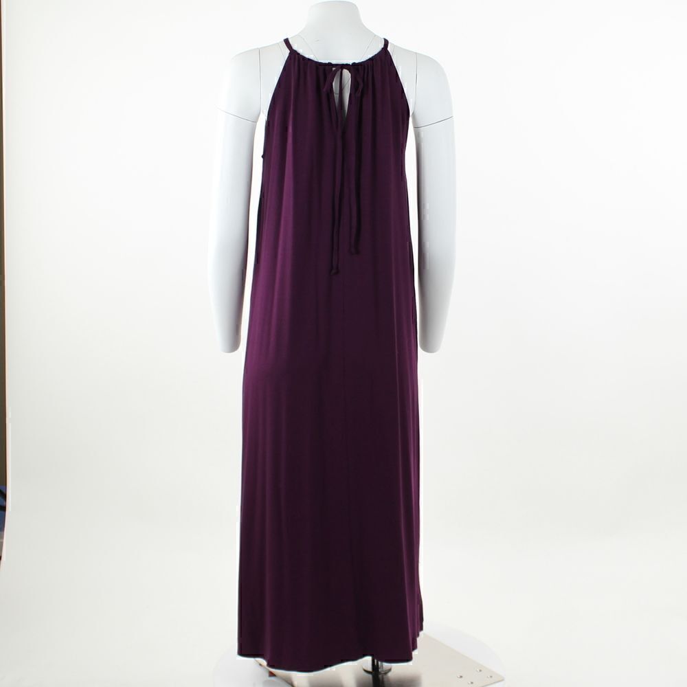 Eileen Fisher Halter Neck Dress in Blackberry - Picture 3 of 5